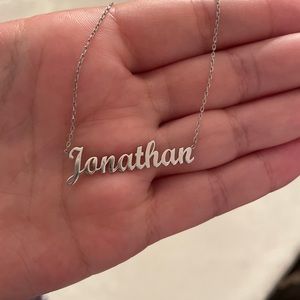 Jonathan Name Plate 925 Sterling Silver Necklace
